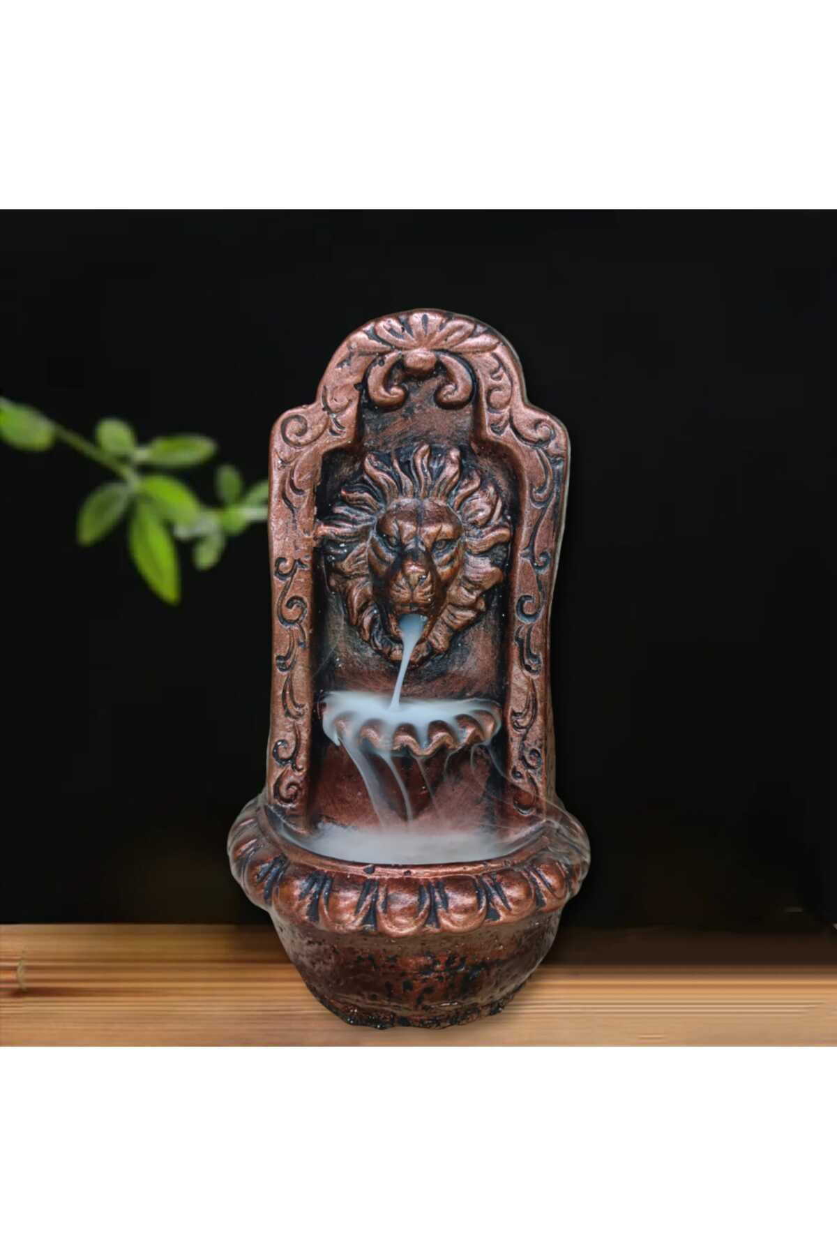 Dodemert Home Bronz Aslan Kafa Geri Akışlı Beton Tütsülük