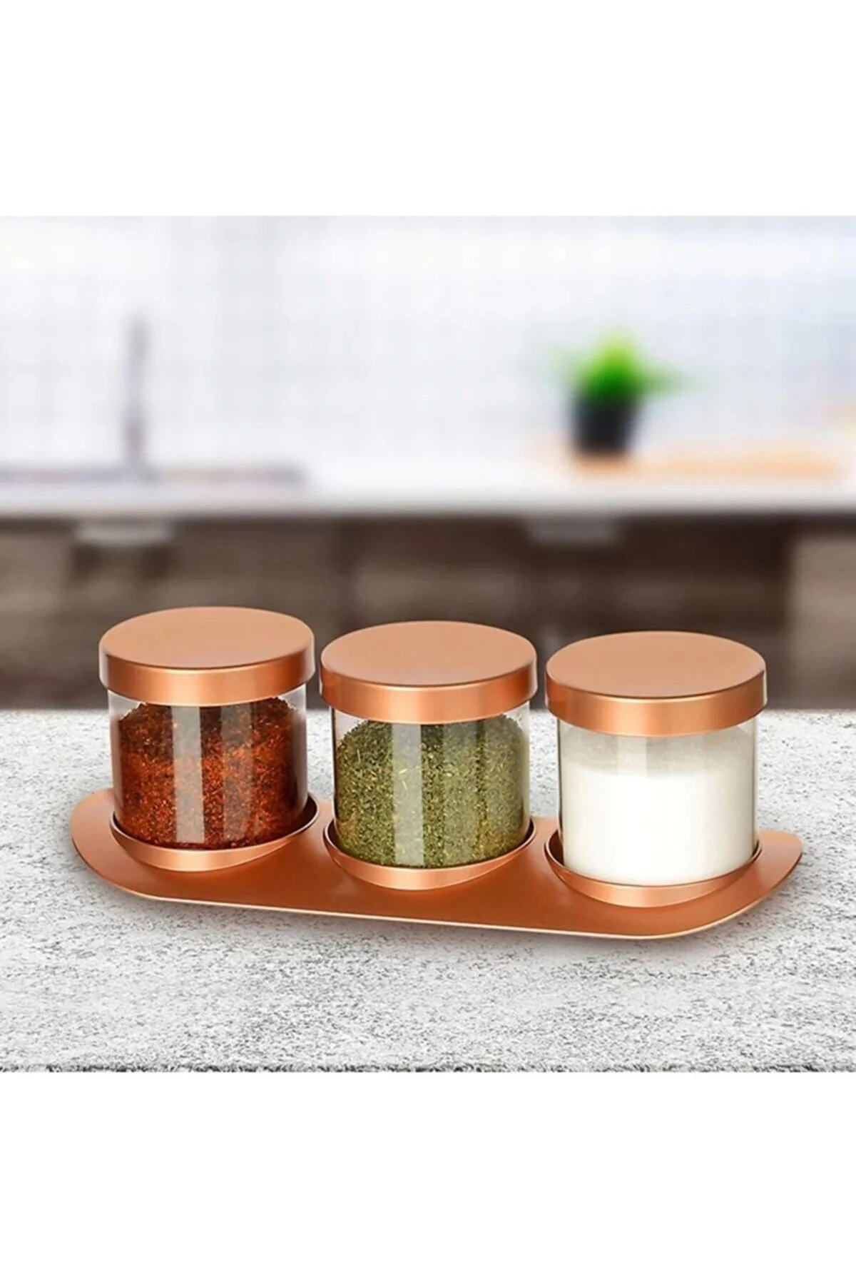 Bronz Baharat Seti Lüx 3Lü Set - Görsel 2