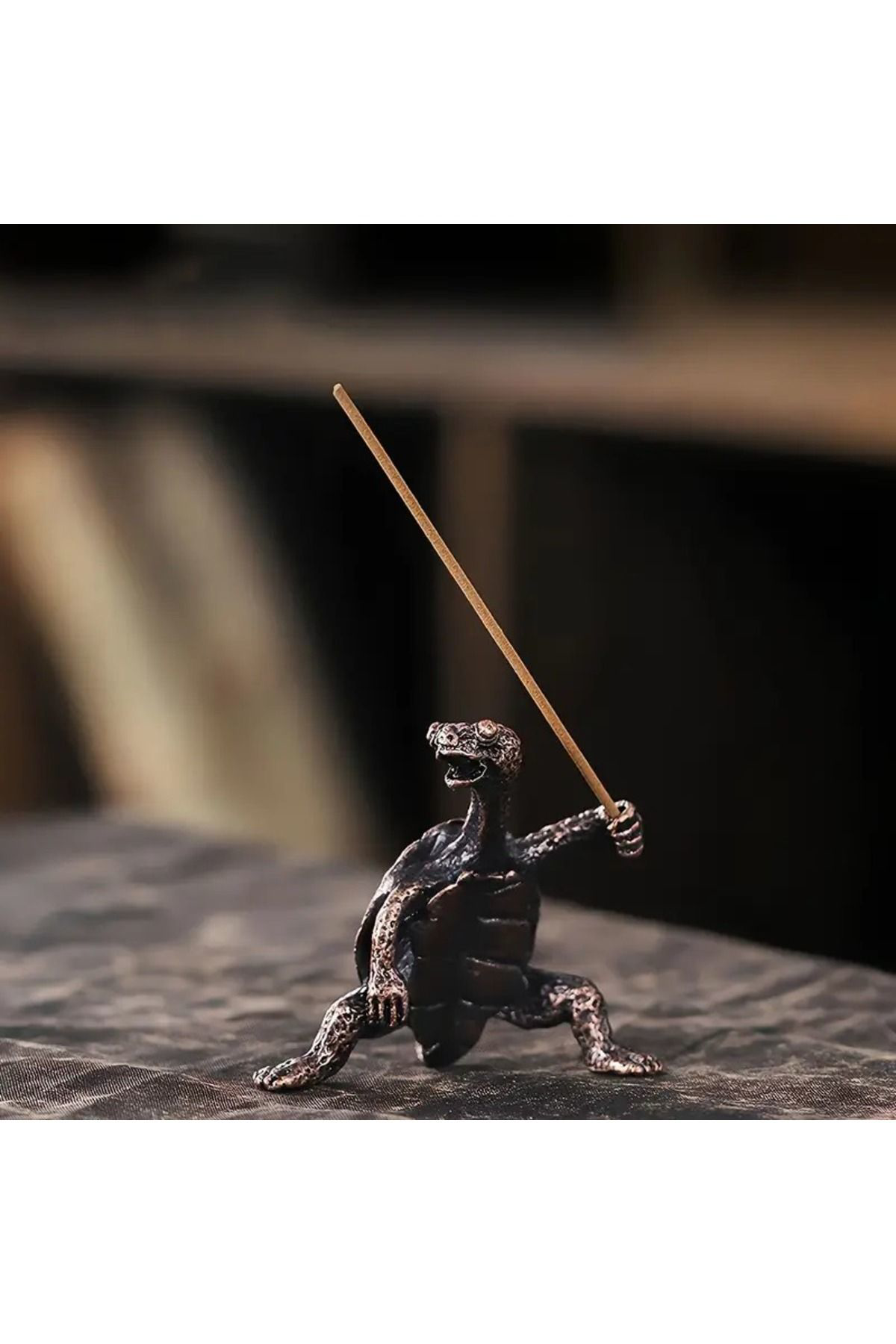 Bronz Kaplumbağa Tütsülük & Tütsü Tutucu 3,8x1,6 cm