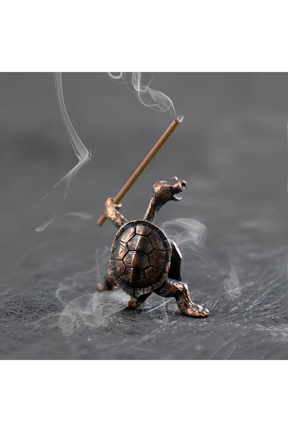 Bronz Kaplumbağa Tütsülük & Tütsü Tutucu 3,8x1,6 cm