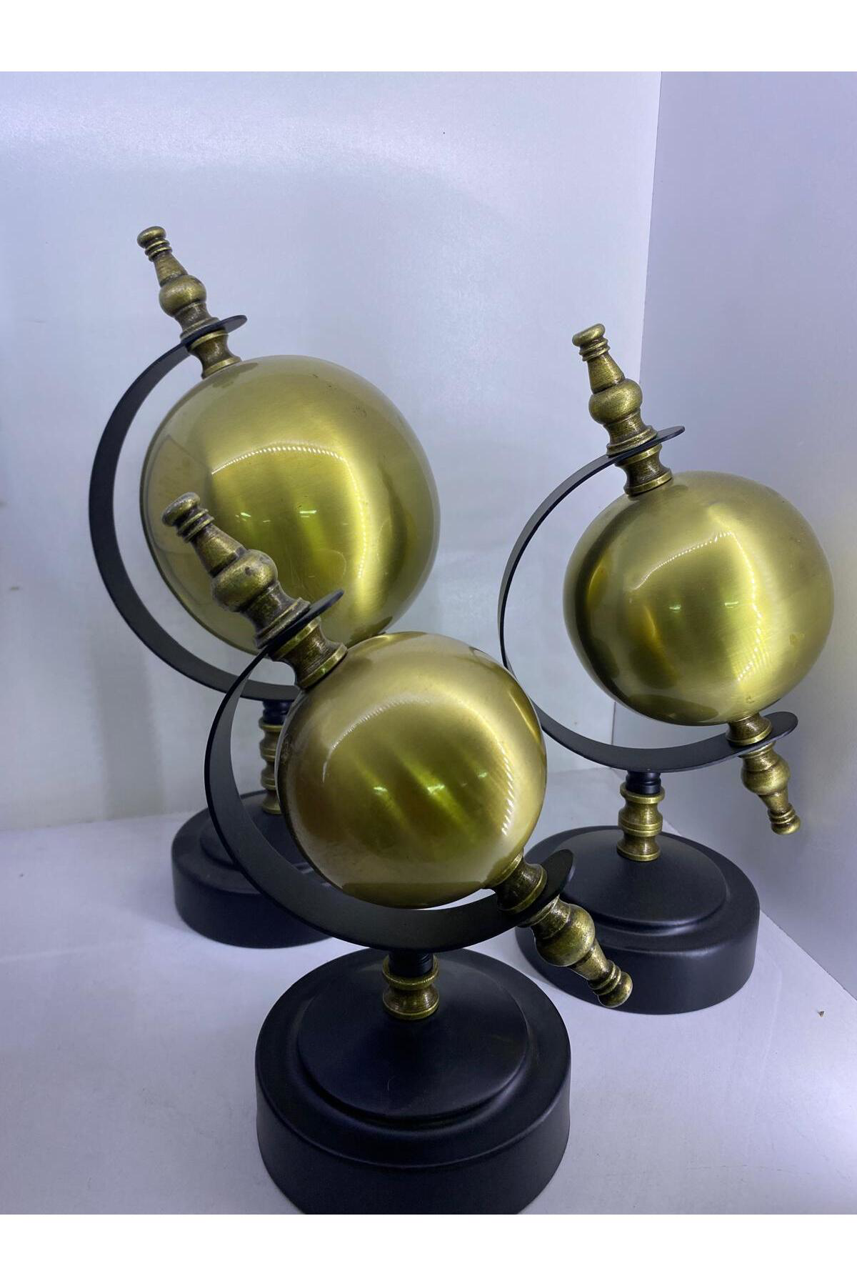 Elif Aksesuar Bronz Metal 3 Lü Dekoratif Küre