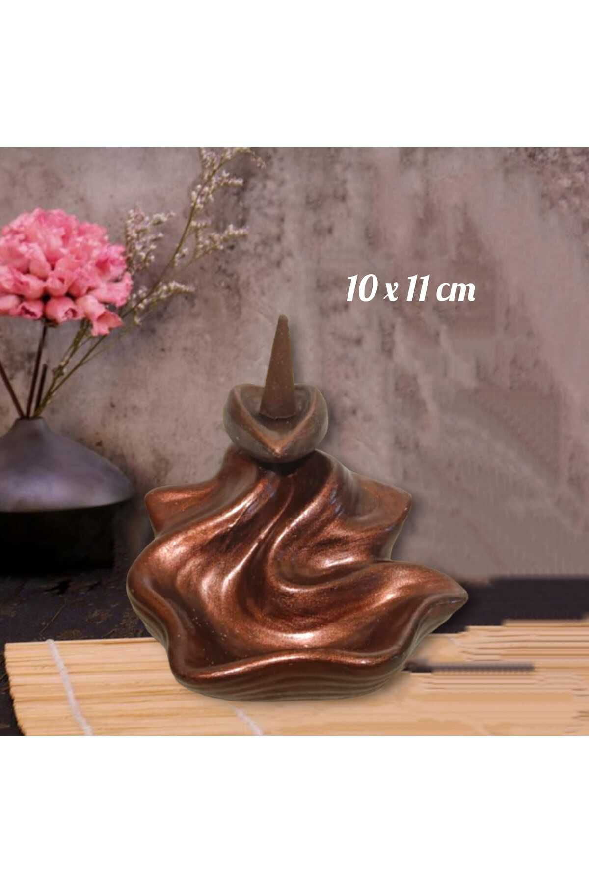 Dodemert Home Bronz Şelale Beton Dekoratif Tütsülük