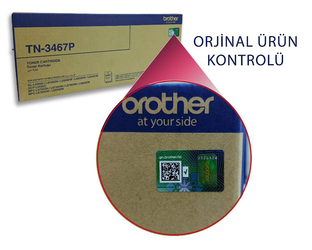 BROTHER TN-3467 Siyah Toner Orjinal (12000 Sayfa) BROTHER TN-3467 Siyah Toner Orjinal (12000 Sayfa)