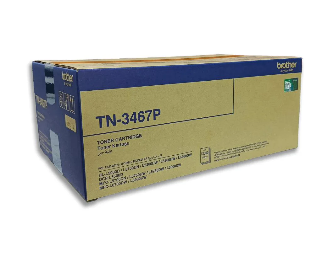 BROTHER TN-3467 Siyah Toner Orjinal (12000 Sayfa) BROTHER TN-3467 Siyah Toner Orjinal (12000 Sayfa)