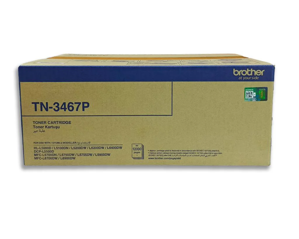BROTHER TN-3467 Siyah Toner Orjinal (12000 Sayfa) BROTHER TN-3467 Siyah Toner Orjinal (12000 Sayfa)