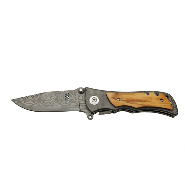 Browning 2-32 Damascus Çakı 20 cm Manuel, Kemerlikli TdrTR
