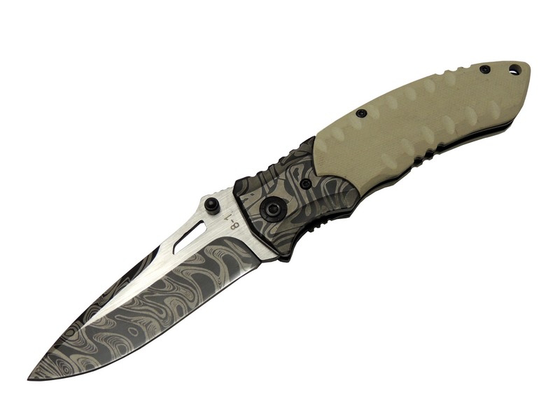 Browning 8-1 Damascus Kamp Çakı 20cm - Manuel, Kemerlikli TdrTR