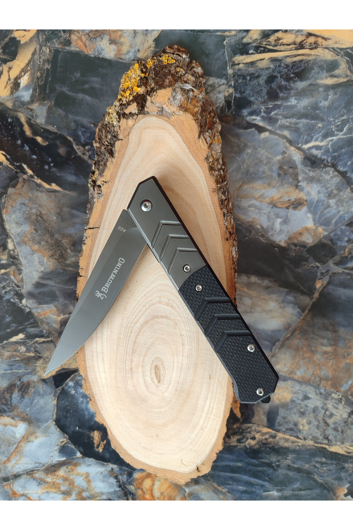 Browning A02 Çakı – 22,5 cm Siyah Metal Saplı