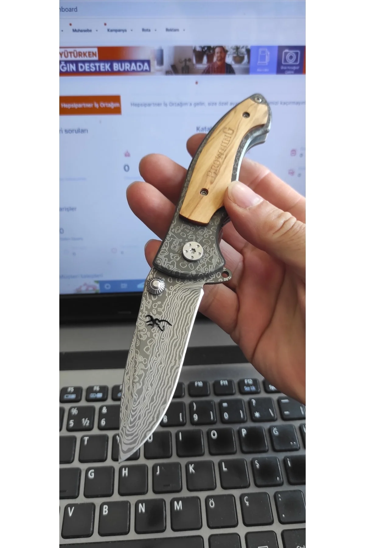 Browning Damascus Görünümlü Çakı