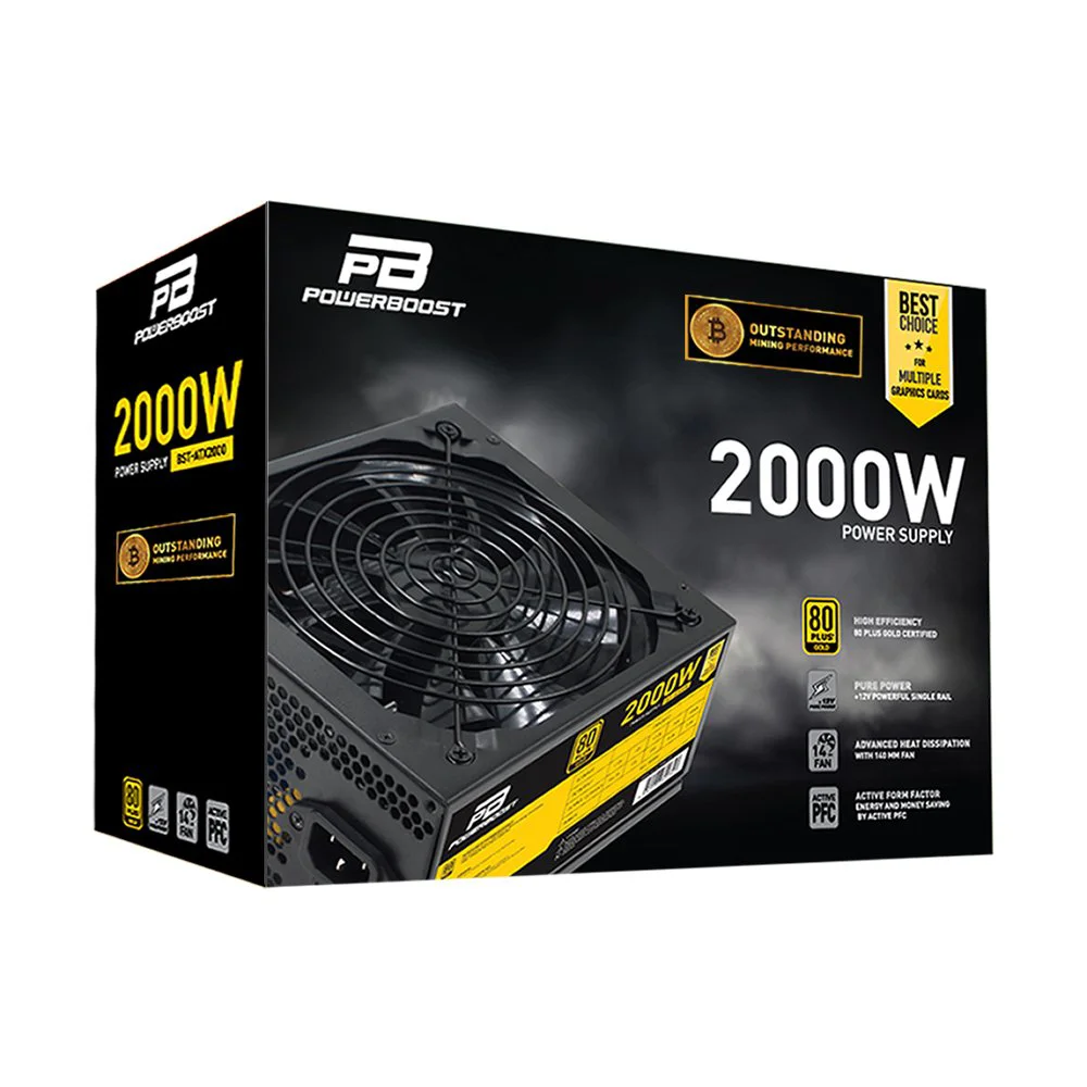 BST-ATX2000 2000w 14cm SİYAH fan, Mining  ATX POWER SUPPLY (Retail) Fiyatı, Yorumları ve Özellikleri