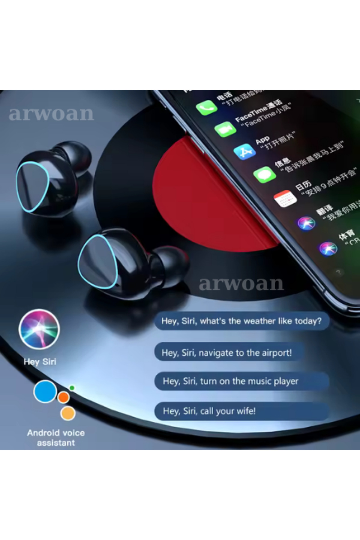 Arwoan Bt 5.0 Kulaklik Oyun Kulakliklari Led Ekran Tws Gerçek Kablosuz S