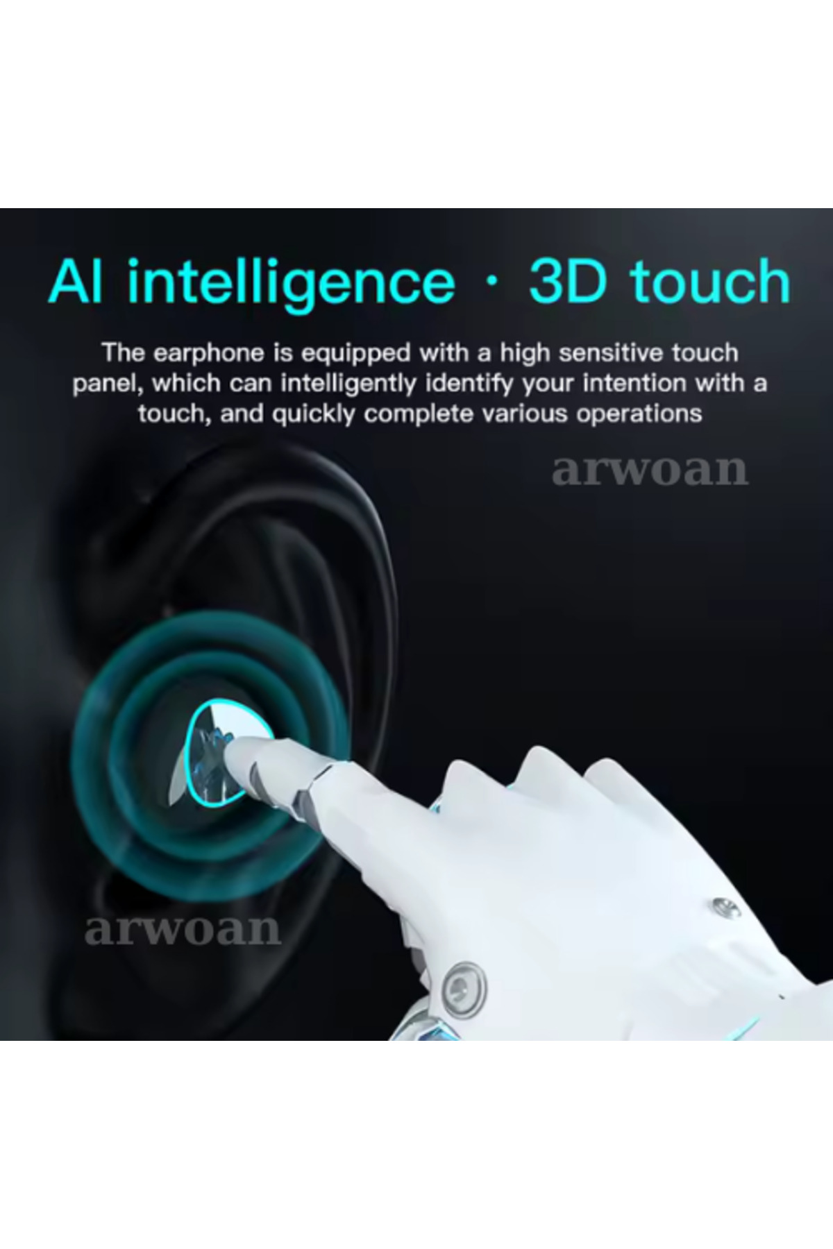 Arwoan Bt 5.0 Kulaklik Oyun Kulakliklari Led Ekran Tws Gerçek Kablosuz S