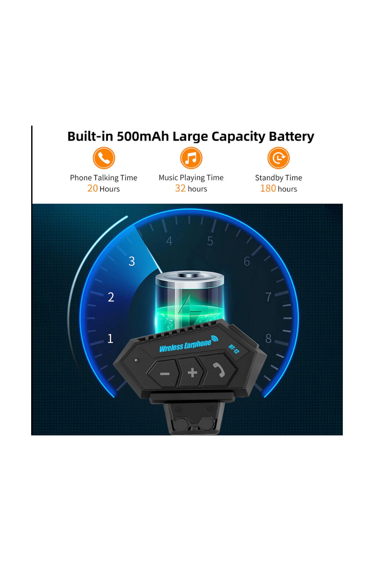 Bt12 Kask Kulaklık Bluetooth Motosiklet Kulaklık Interkom Motorsi