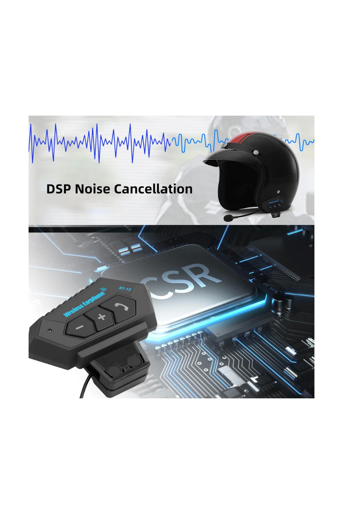 Bt12 Kask Kulaklık Bluetooth Motosiklet Kulaklık Interkom Motorsi