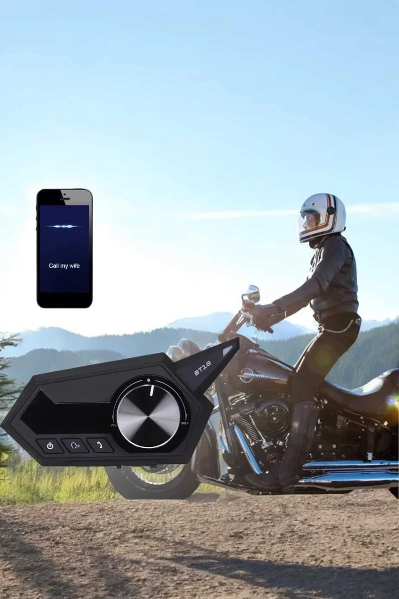 BT18 Motorcu Kulaklığı Bluetooth Kask Kulaklığı ANC Sesli Görüşme Özelliği