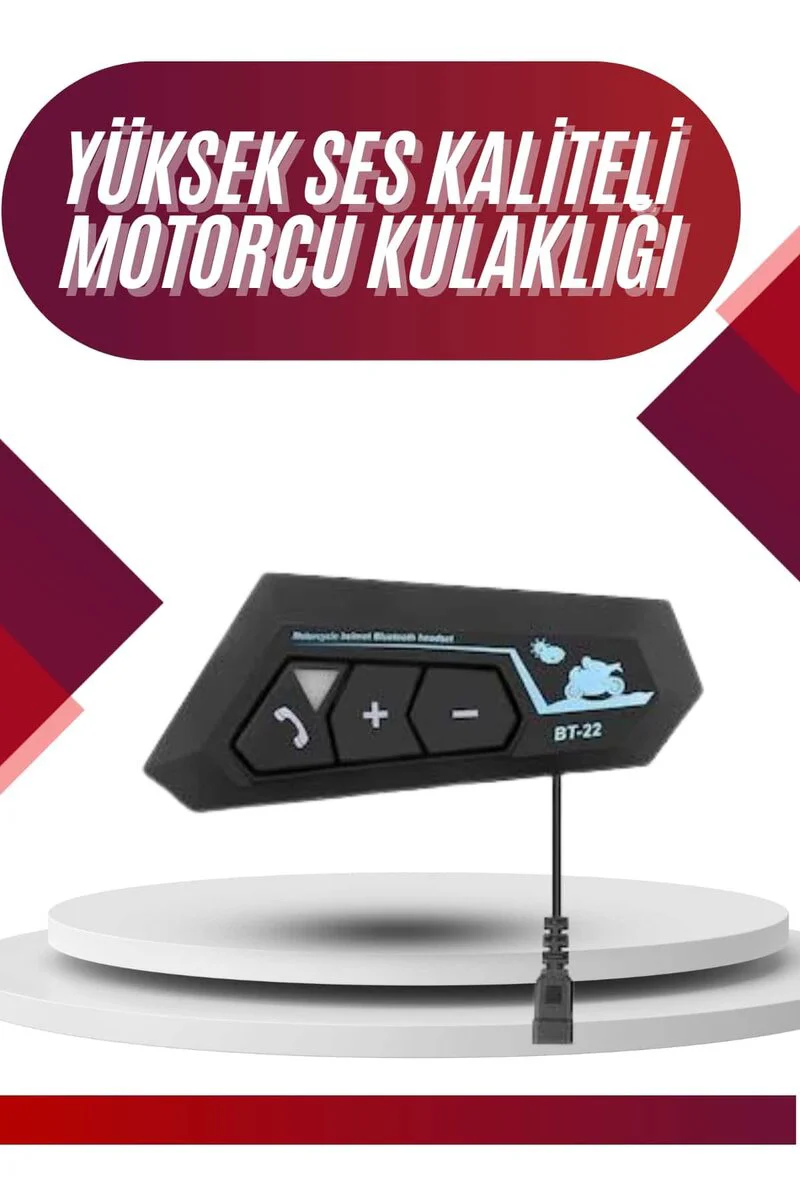 BT22 Bluetooth 5.0 Kask Kulaklık - Motosiklet Intercom