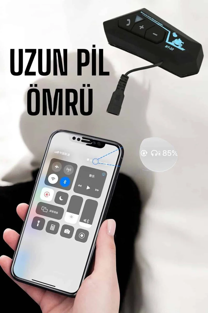 BT22 Bluetooth Motosiklet Kulaklığı Su Geçirmez Intercom - BT22