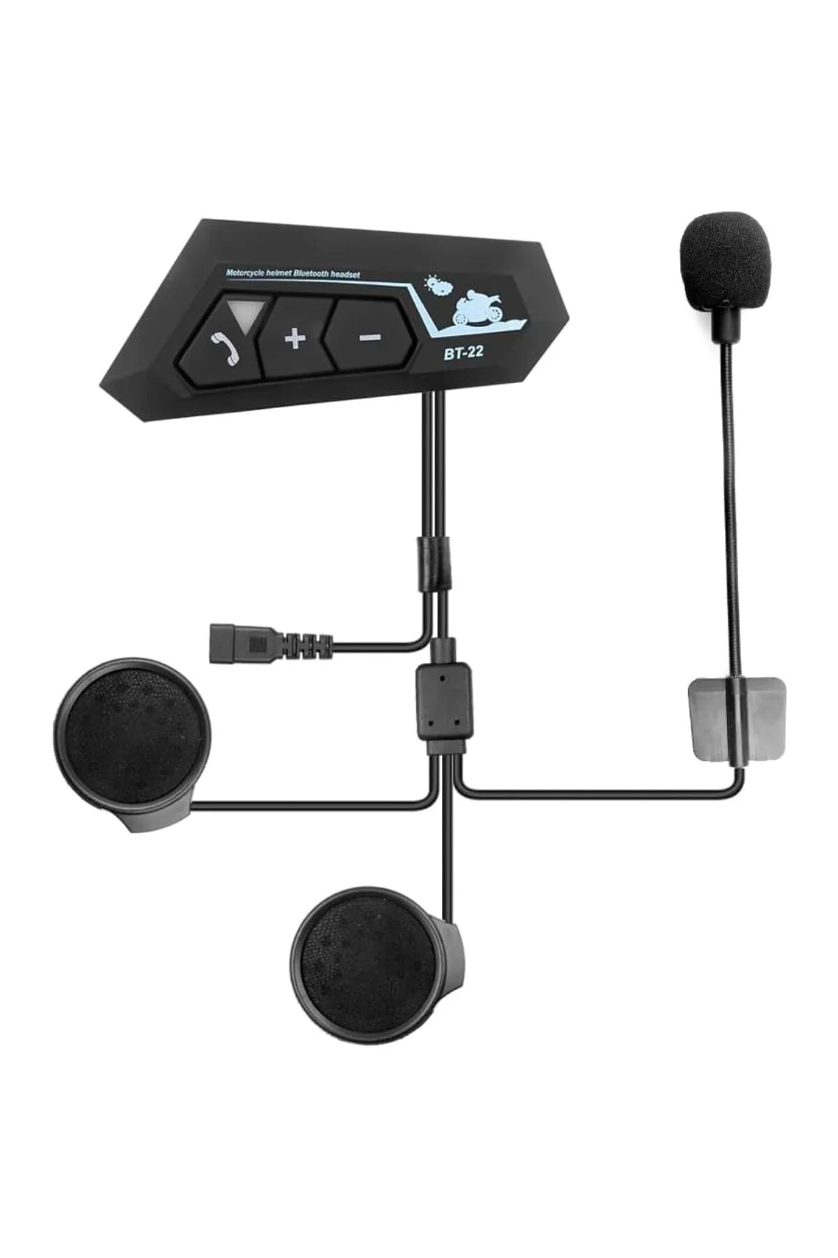 BT22 İntercom Motosiklet Kask Kulaklık Bluetooth 5.0