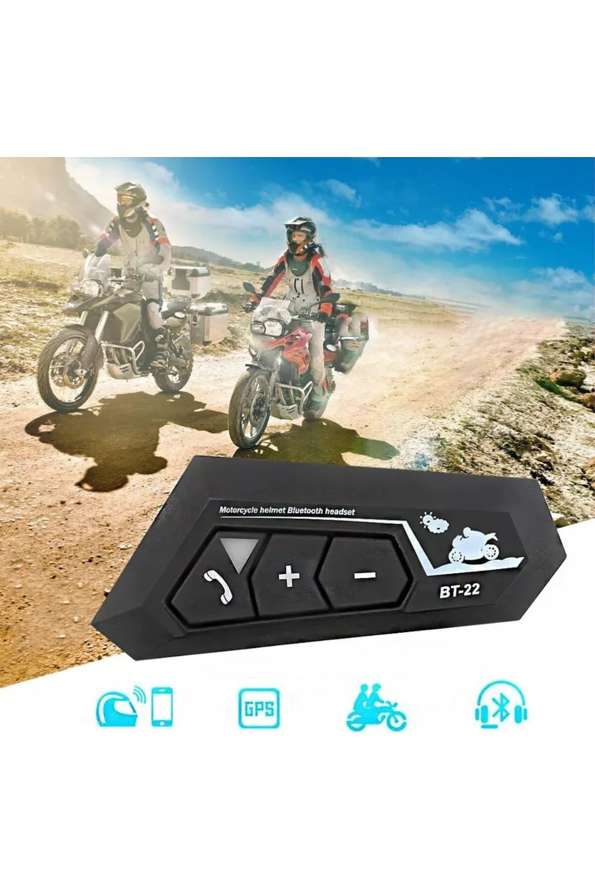 BT22 İntercom Motosiklet Kask Kulaklık Bluetooth 5.0