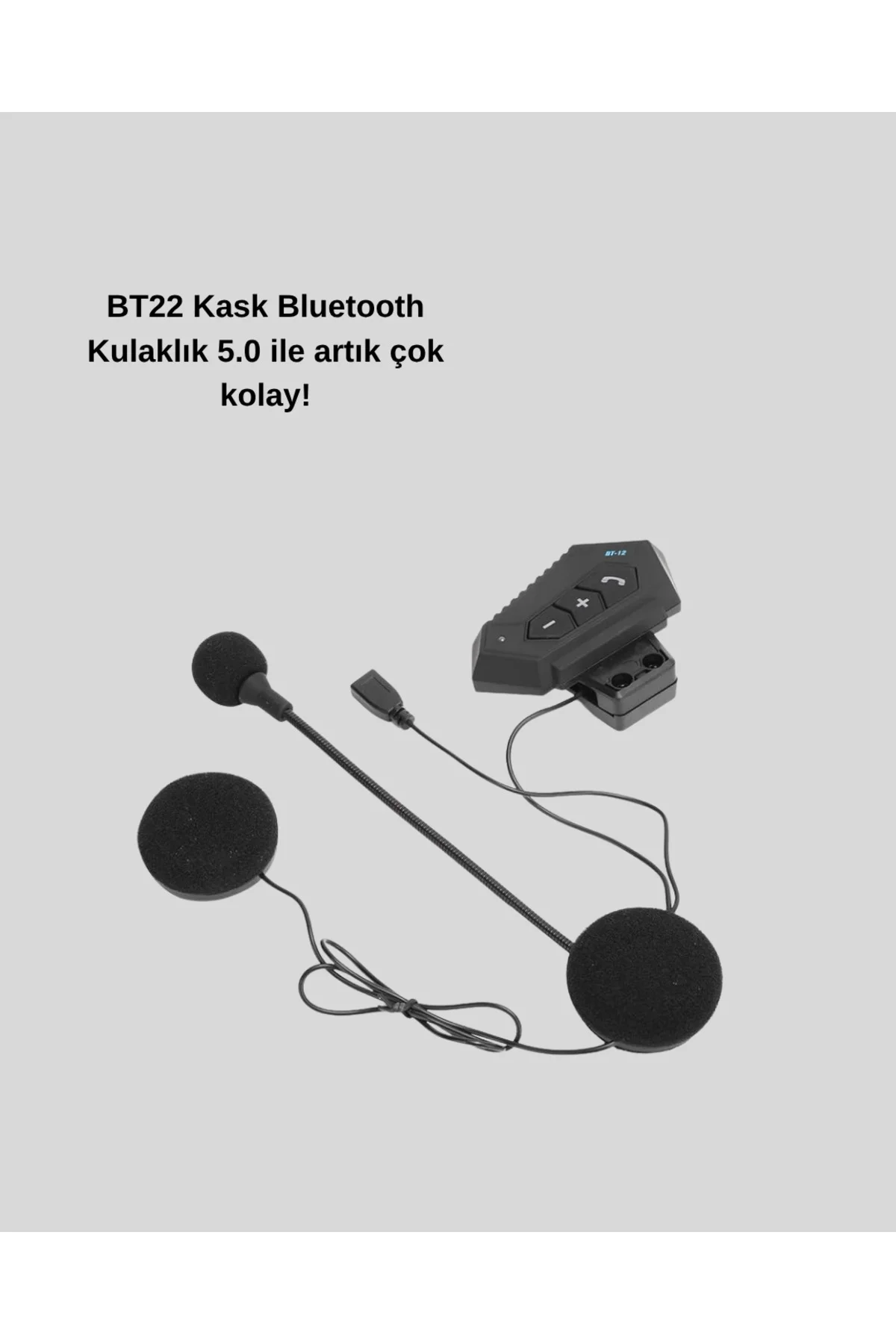 BT22 Kask Bluetooth Kulaklık 5.0 – Suya Dayanıklı, Gürültü Önleyi