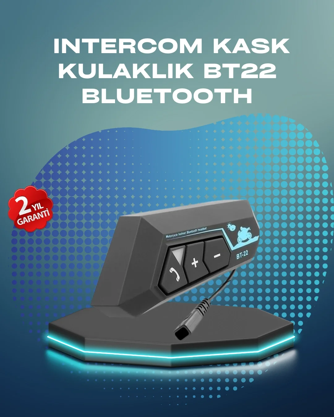 BT22 Kask Bluetooth Kulaklık Su Geçirmez Motosiklet İletişim Sist