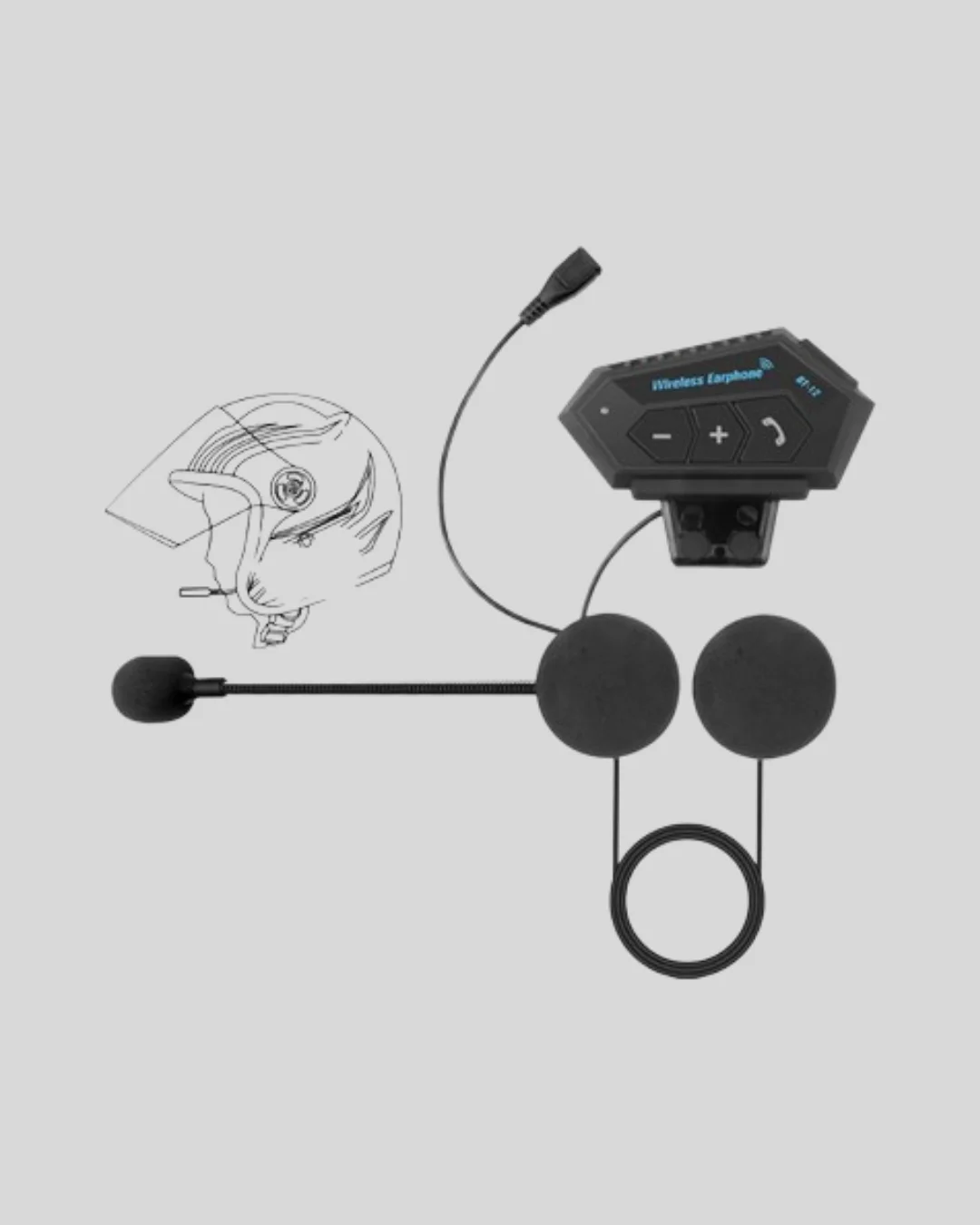 BT22 Kask Bluetooth Kulaklık 5.0 – Suya Dayanıklı, Gürültü Önleyici, Uzun Pil Ömürlü