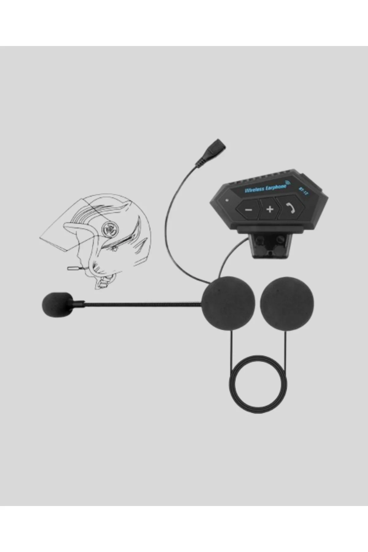 BT22 Kask Bluetooth Kulaklık 5.0 – Suya Dayanıklı, Gürültü Önleyici, Uzun Pil Ömürlü