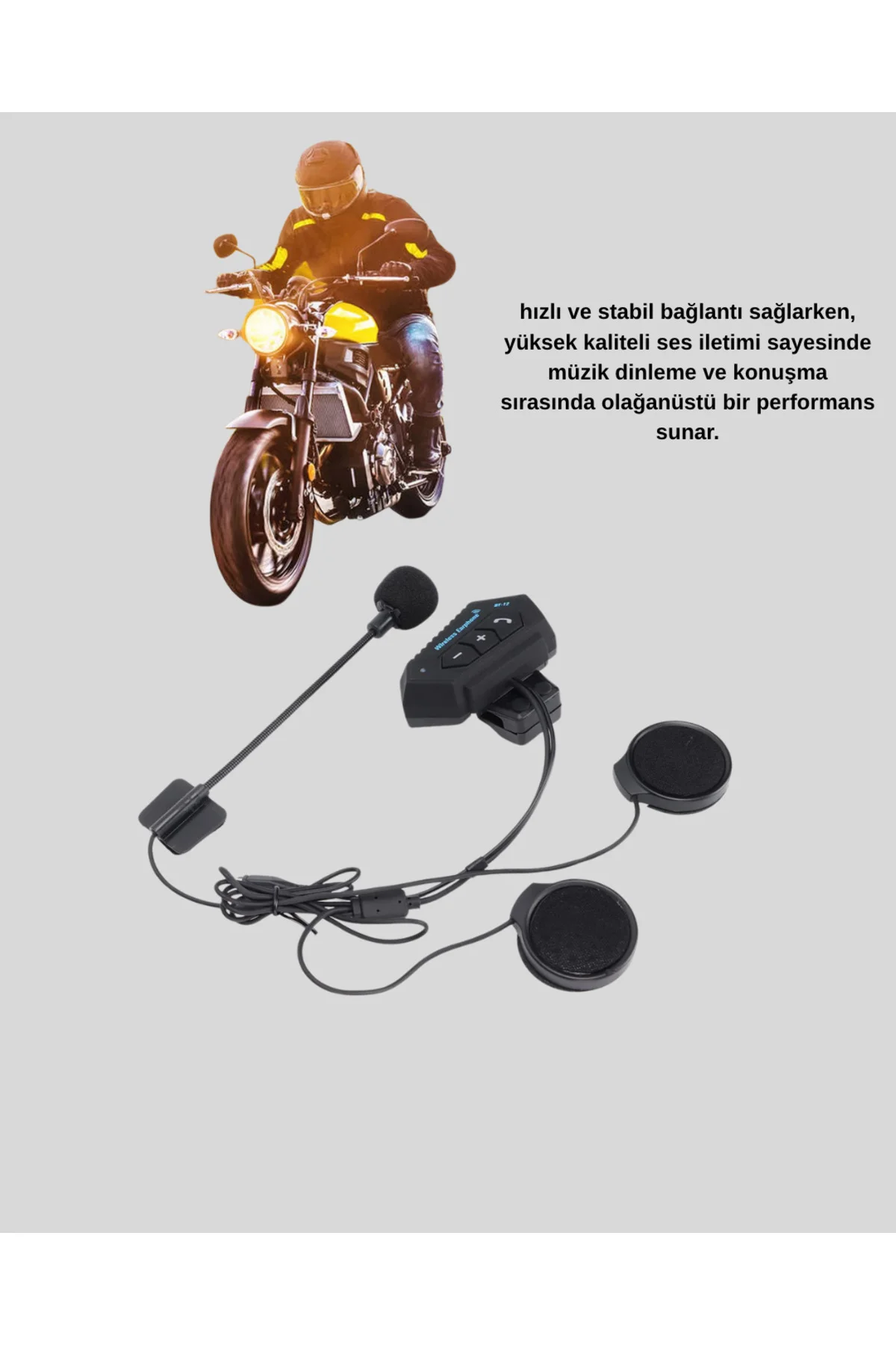 BT22 Kask Bluetooth Kulaklık 5.0 – Suya Dayanıklı, Gürültü Önleyi