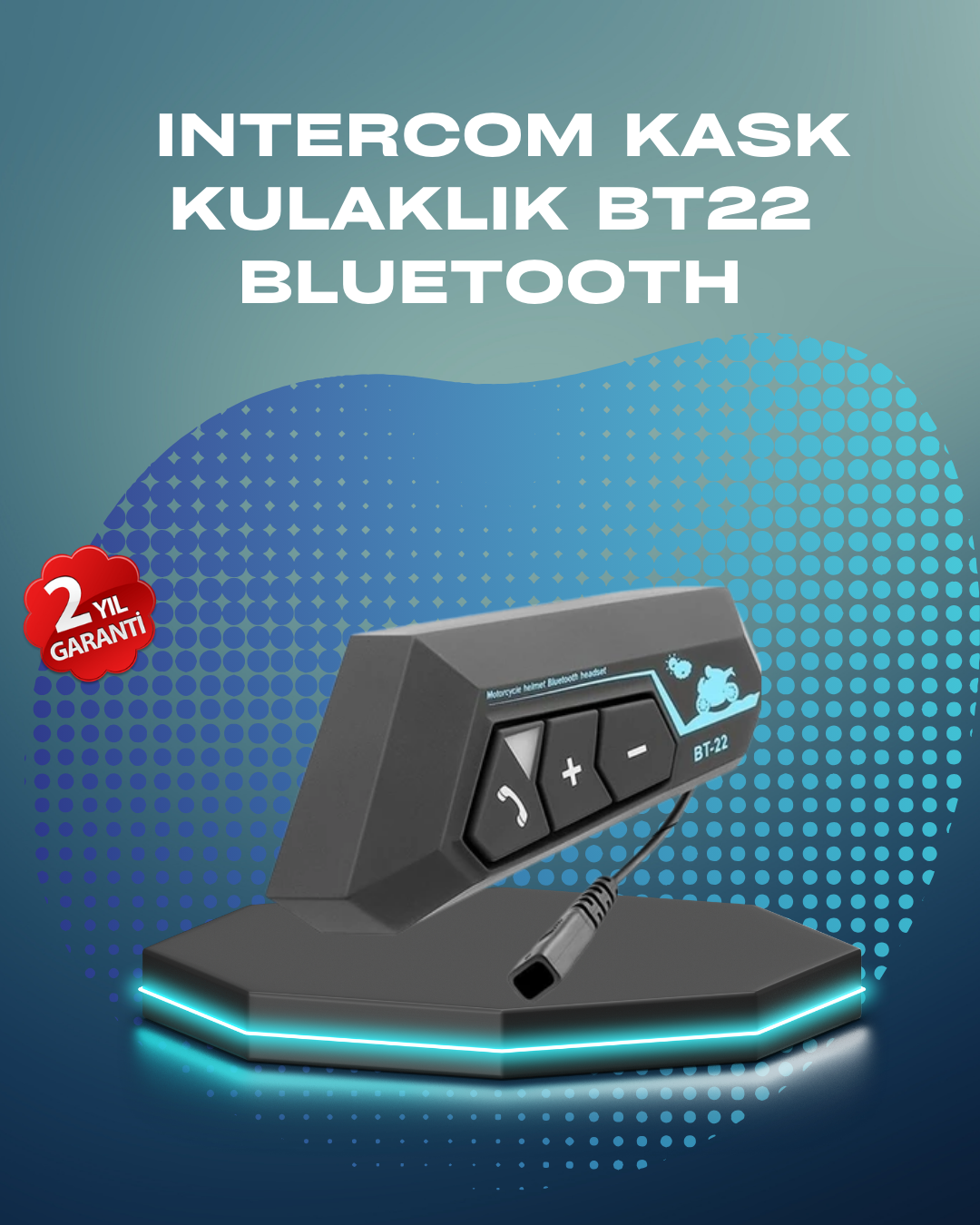BT22 Kask Bluetooth Kulaklık Su Geçirmez Motosiklet İletişim Sist