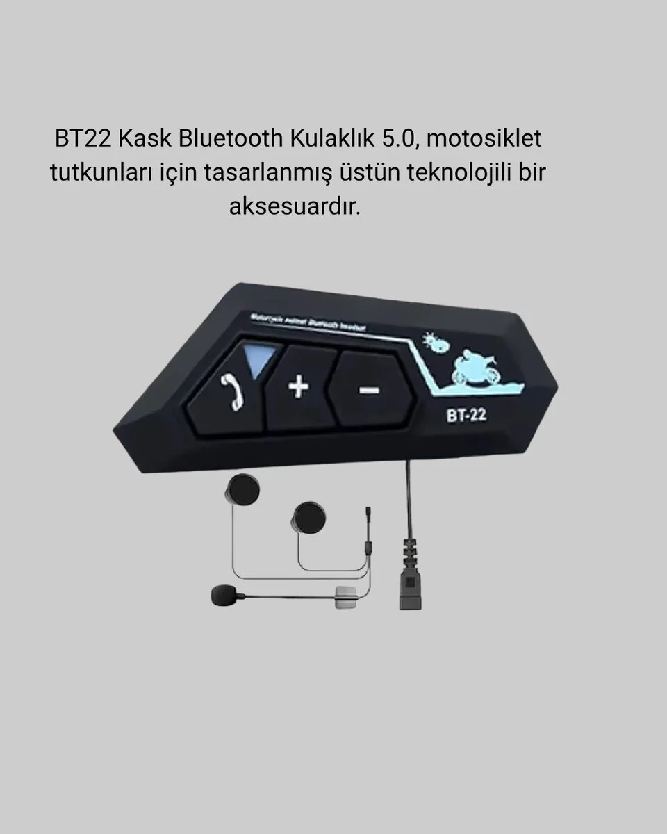 BT22 Kask İçi Bluetooth Kulaklık: Hızlı Eşleşme ve Gürültü Önleyici Mikrofon ile Motosiklet İçin El Serbest Çözüm