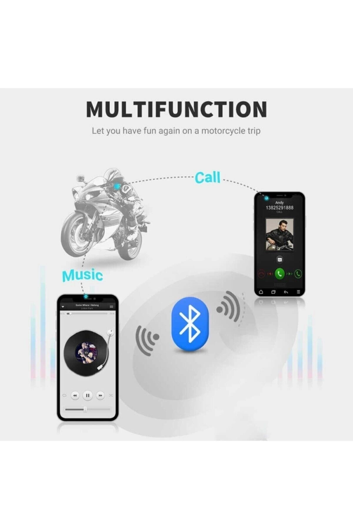 Bt22 Kask Kulaklık Bluetooth Motosiklet Kulaklık 5.0 Bluetooth In