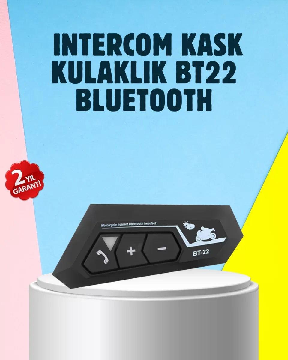 BT22 Motosiklet Kask İçi Bluetooth Kulaklık İnterkom Destekli - L
