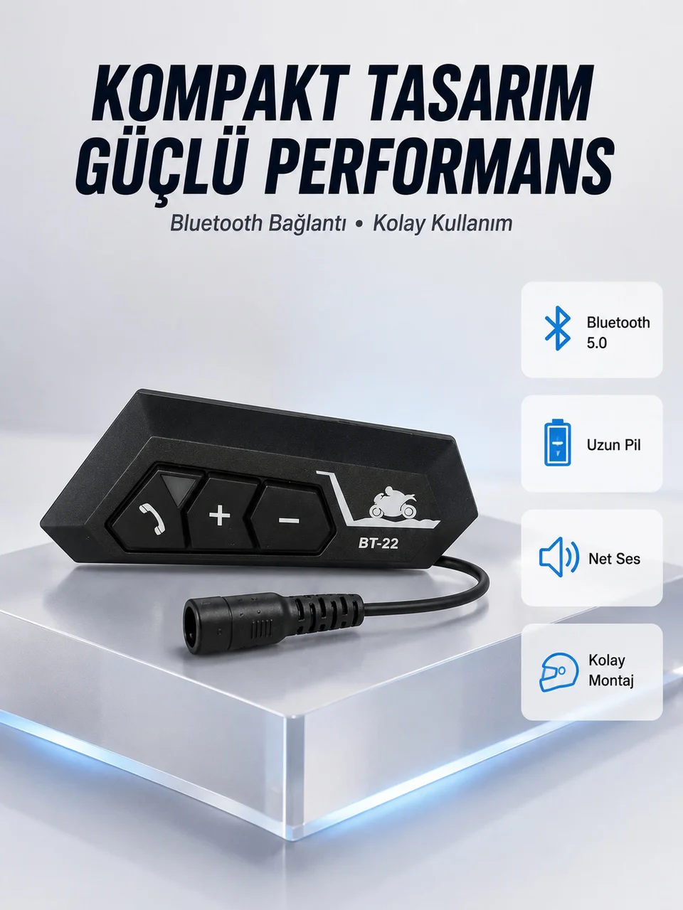 Bt22 Motosiklet Kask İçi Bluetooth Kulaklık İnterkom Destekli Yeni Nesil - Lisinya