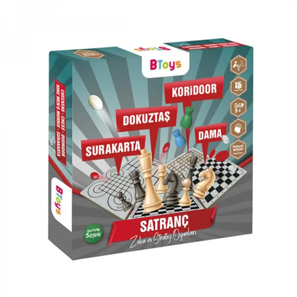 Btoys Satranç Zeka ve Strateji Oyunları 5 Oyun 1 Arada BT-325760