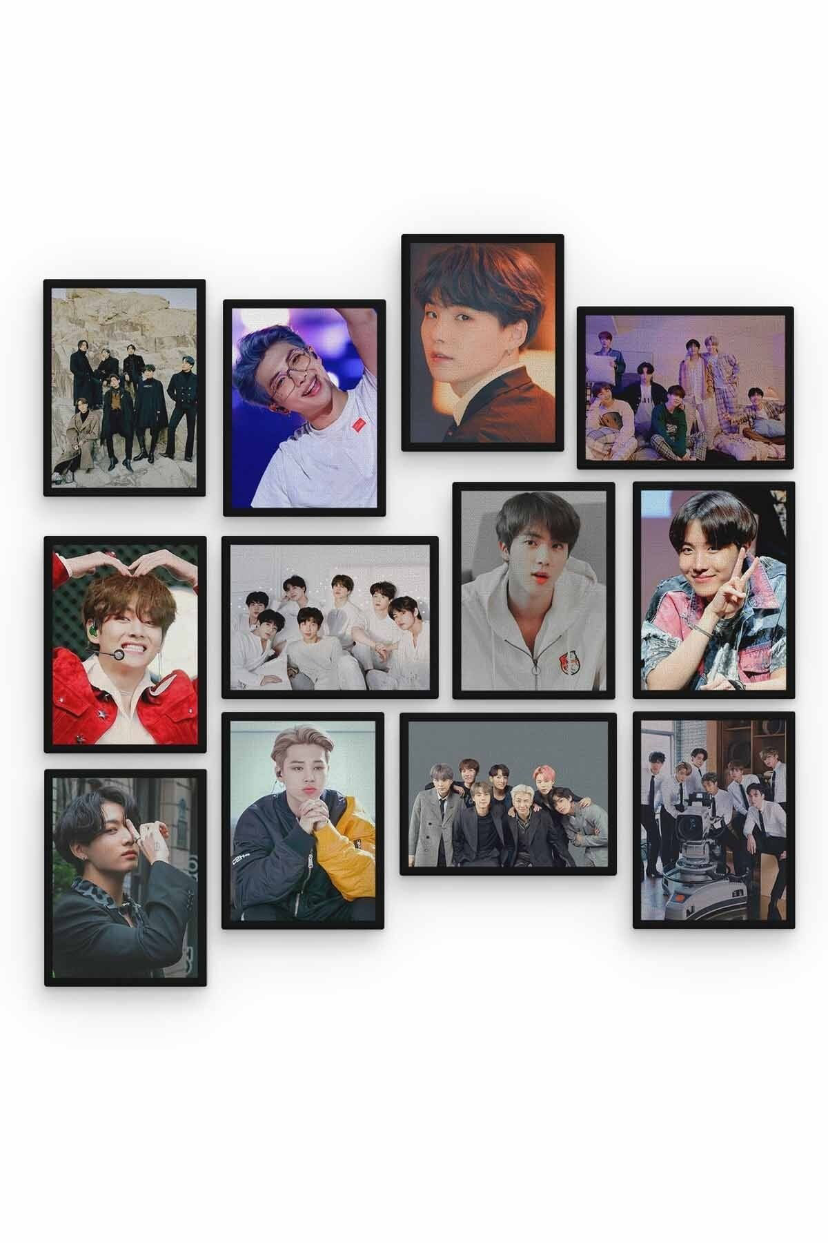 Bts 12 Parça Ahşap Mdf Tablo Zlltb273