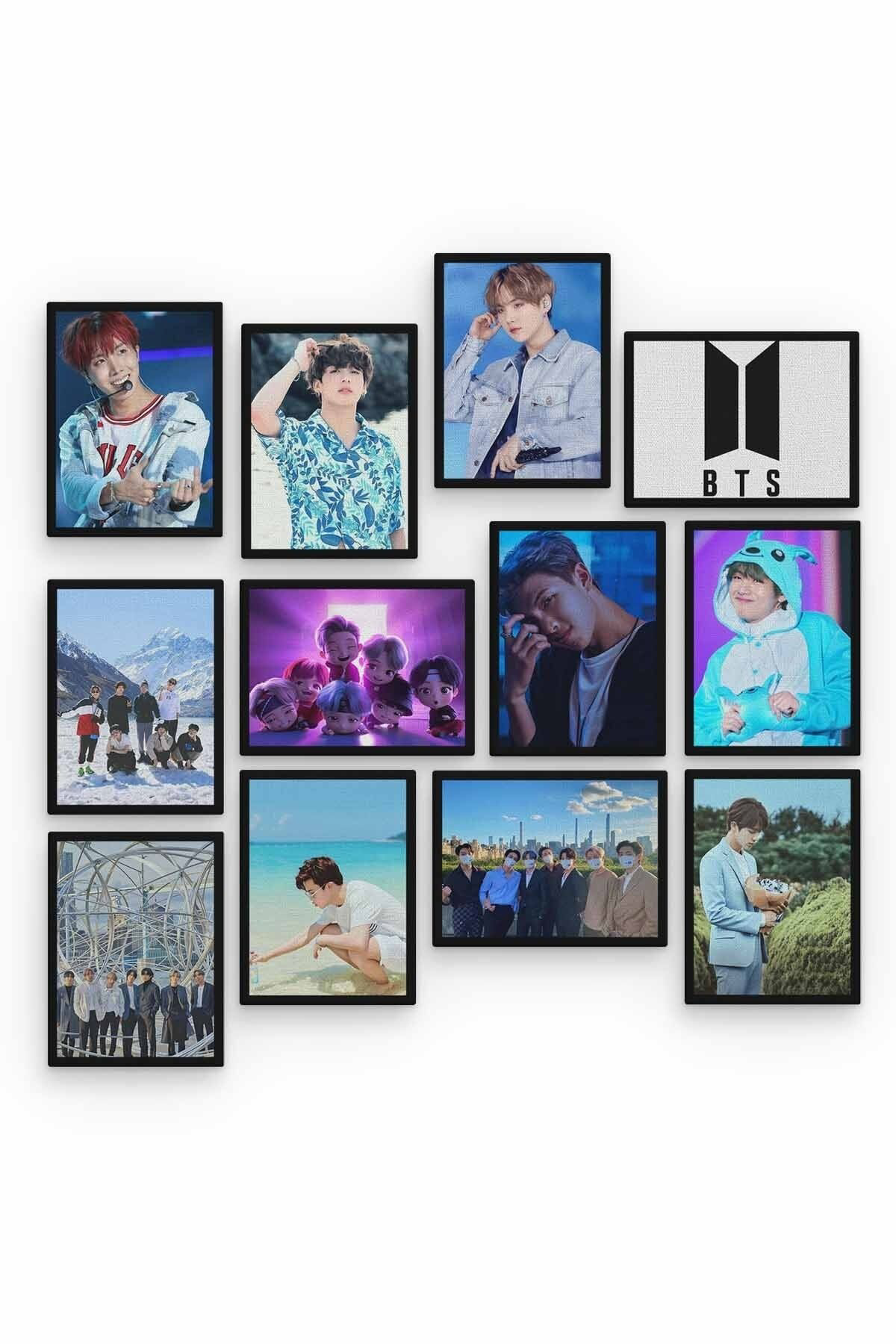 Bts 12 Parça Ahşap Mdf Tablo Zlltb418