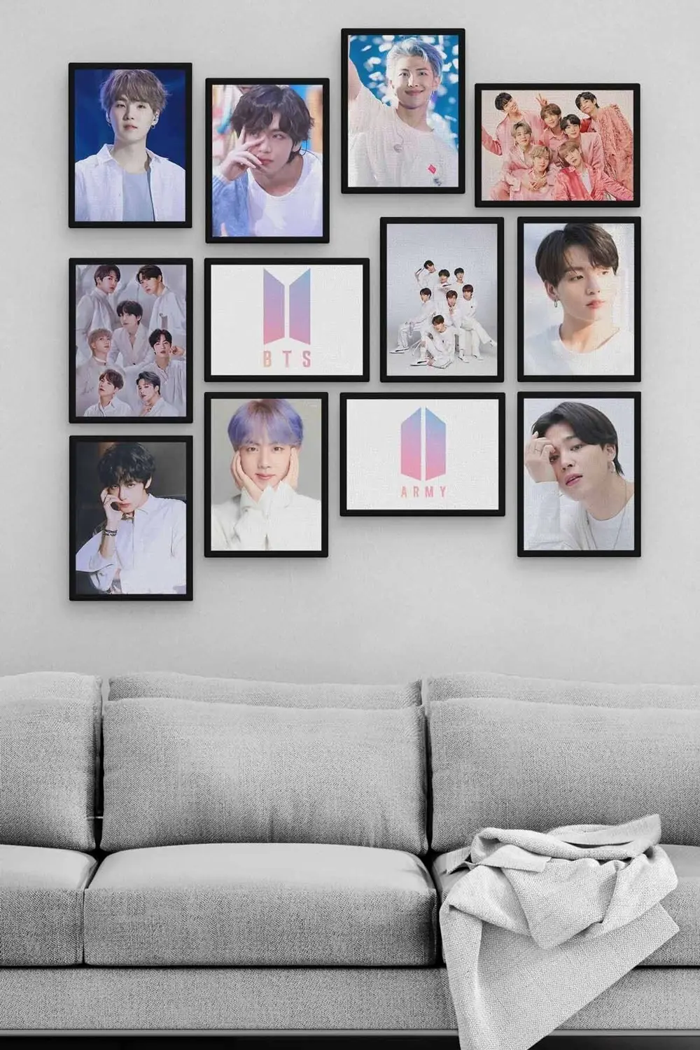 Bts 12 Parça Ahşap Mdf Tablo