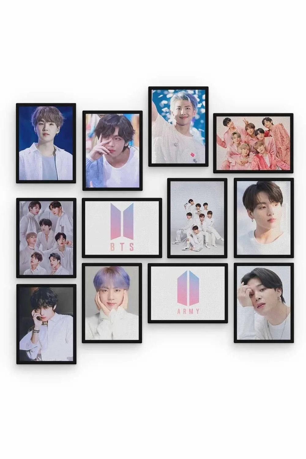 Bts 12 Parça Ahşap Mdf Tablo