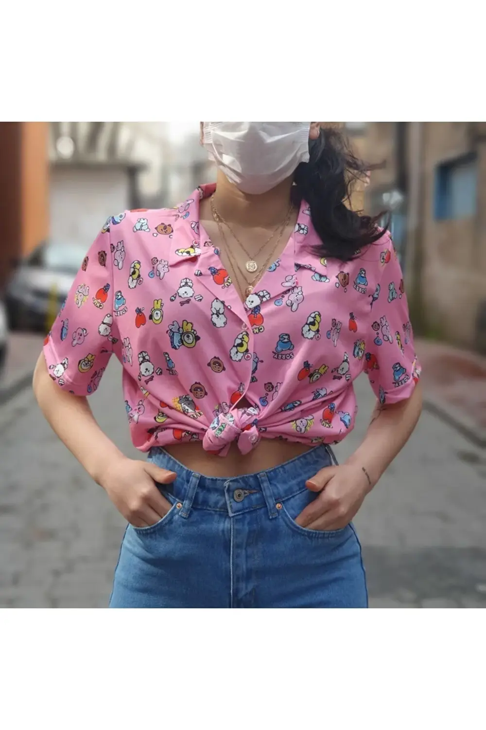 Bts Bt21 Kolaj Unisex Gömlek