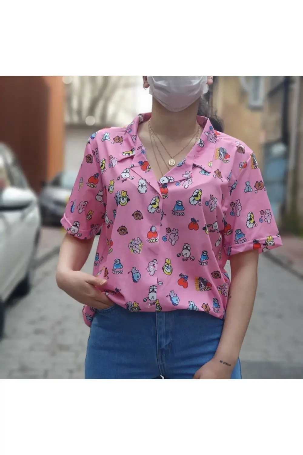 Bts Bt21 Kolaj Unisex Gömlek