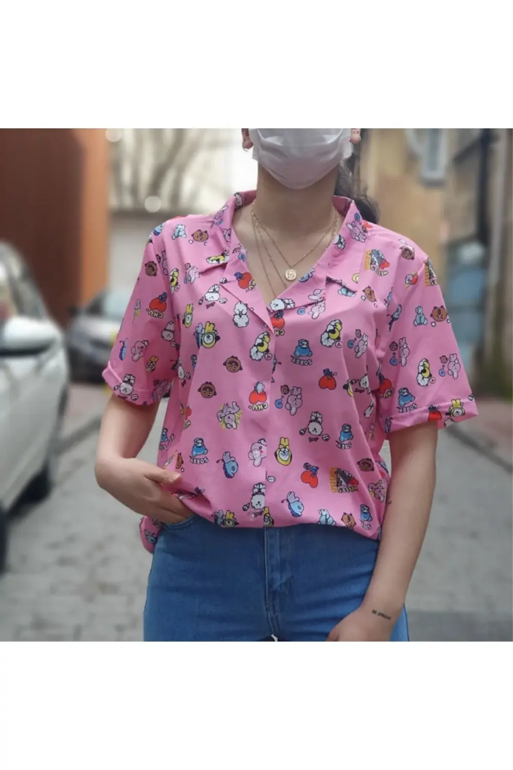 Bts Bt21 Kolaj Unisex Gömlek