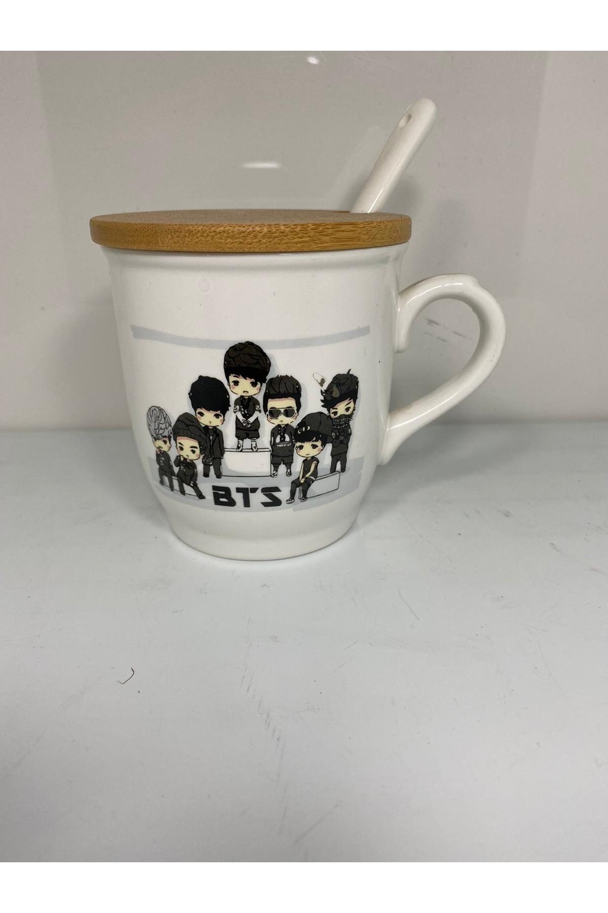 Elif Aksesuar Bts Grup Temalı Bambu Kapaklı Kupa