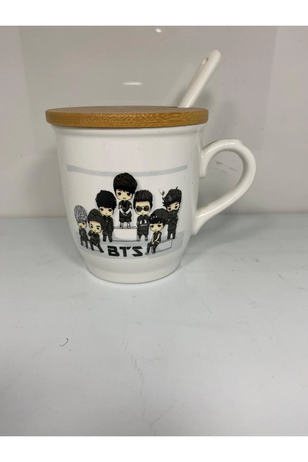 Bts Grup Temalı Bambu Kapaklı Kupa