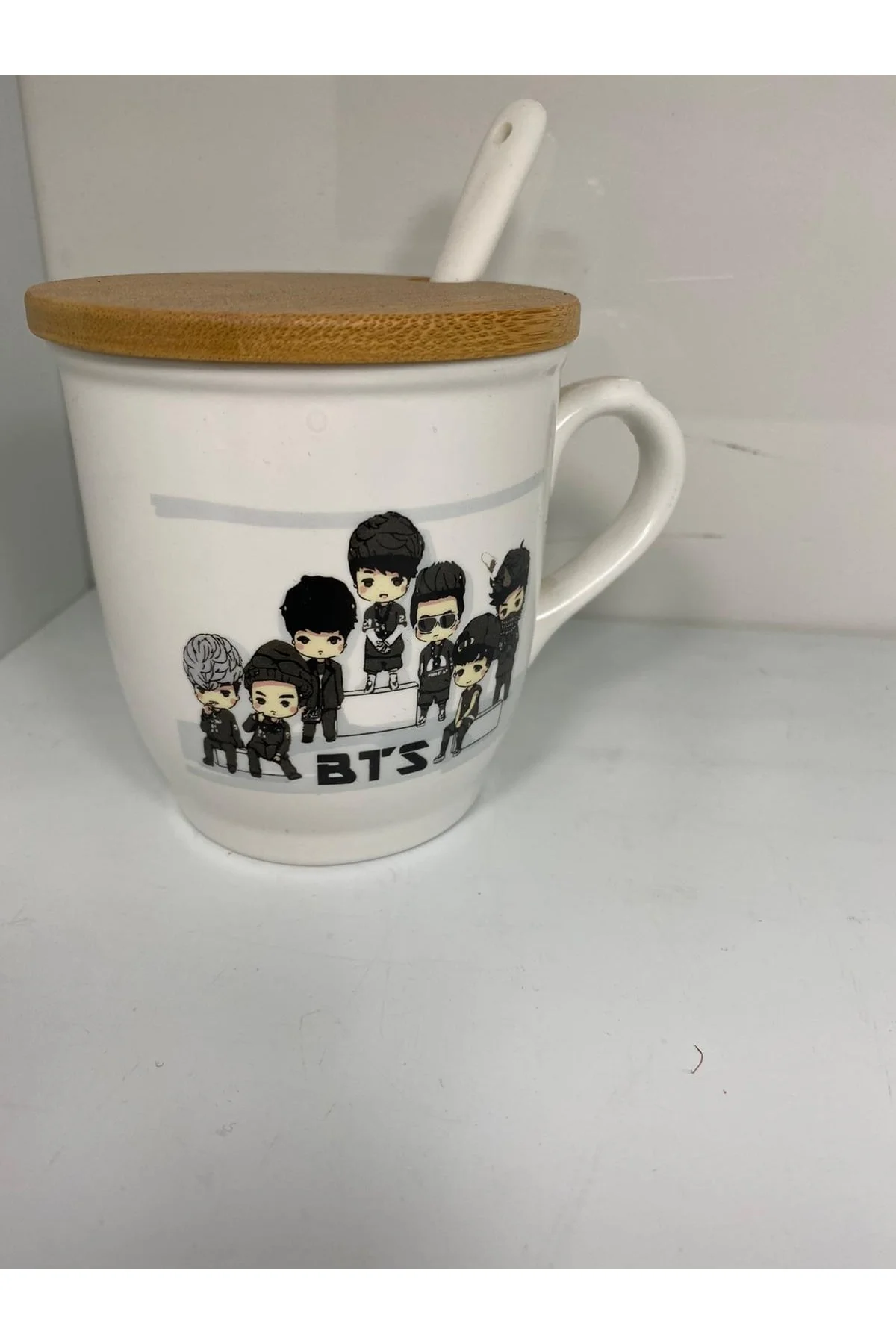 Bts Grup Temalı Bambu Kapaklı Kupa