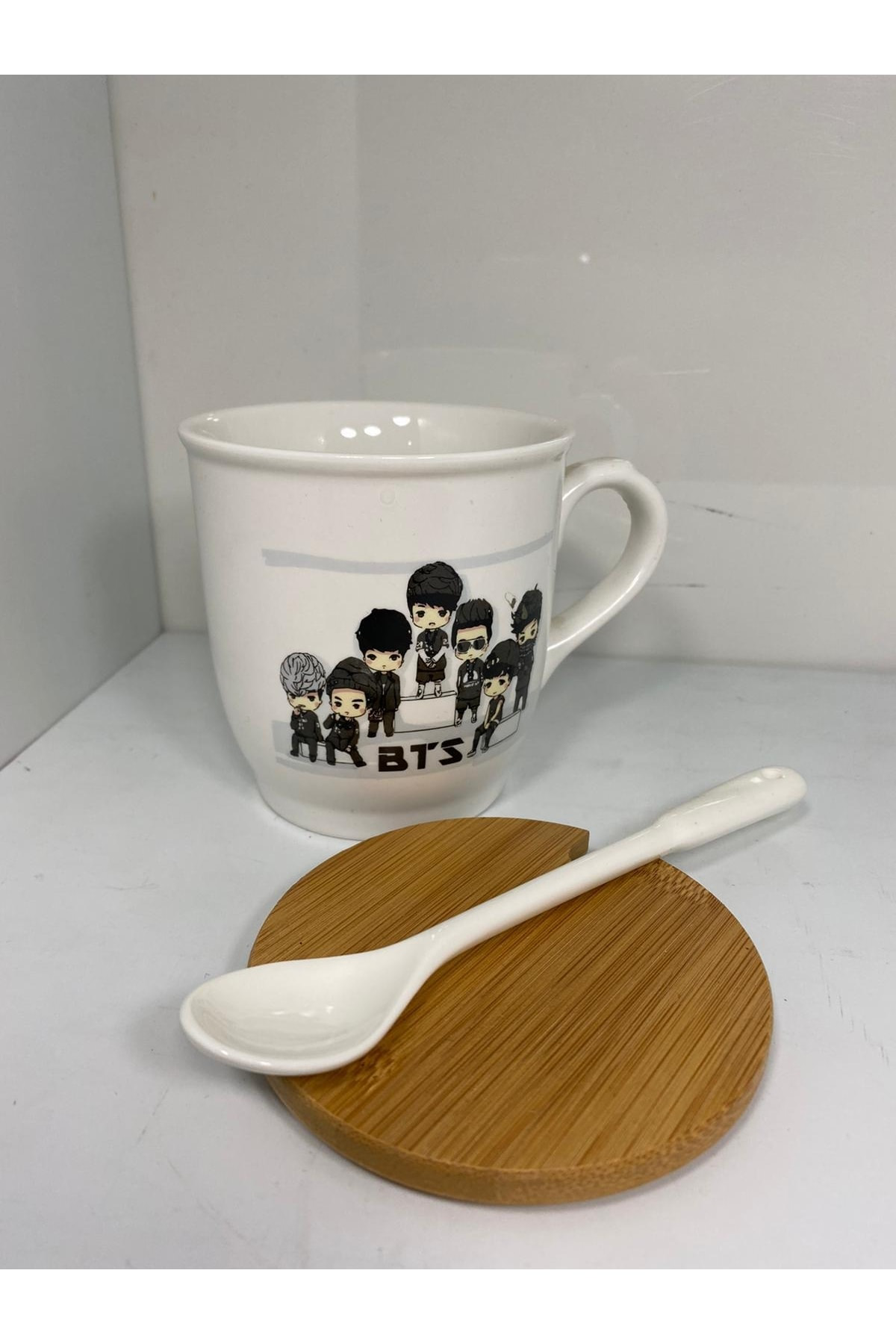 Elif Aksesuar Bts Grup Temalı Bambu Kapaklı Kupa