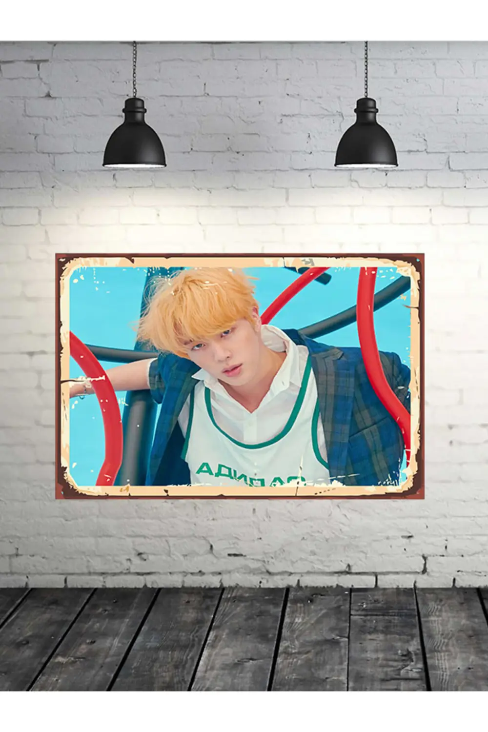 Bts Tasarımlı 20x30 Cm Retro Ahşap Tablo