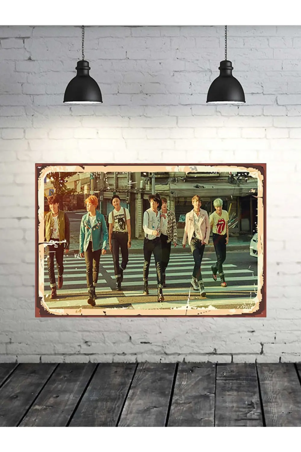 Bts Tasarımlı 20x30 Cm Retro Ahşap Tablo