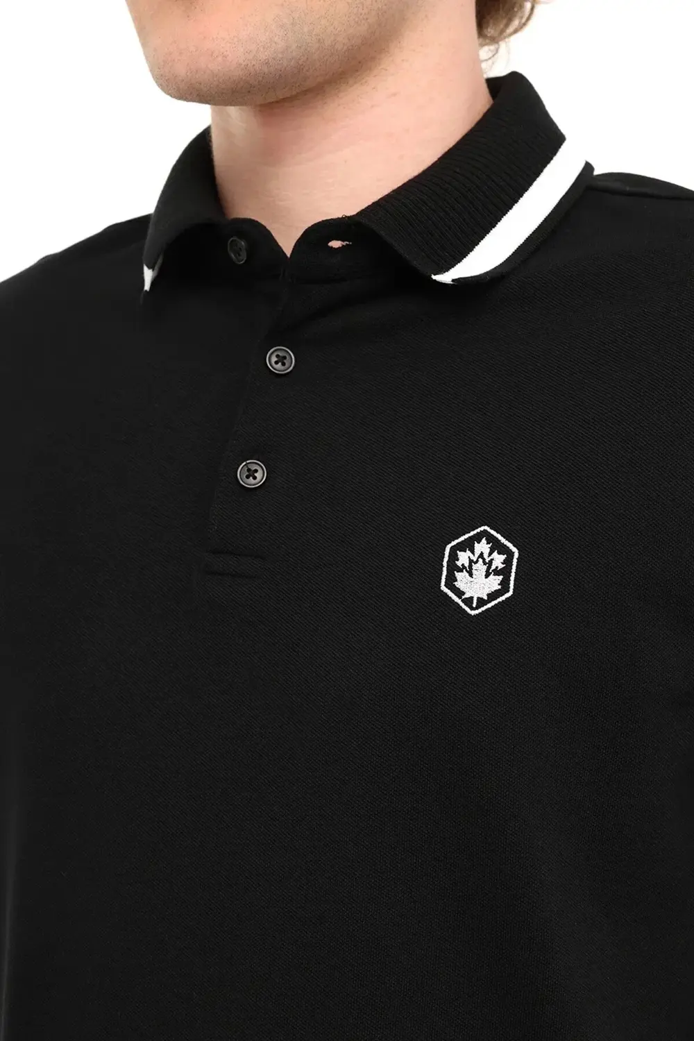 Bts203 Yakali Erkek Tshirt - Siyah