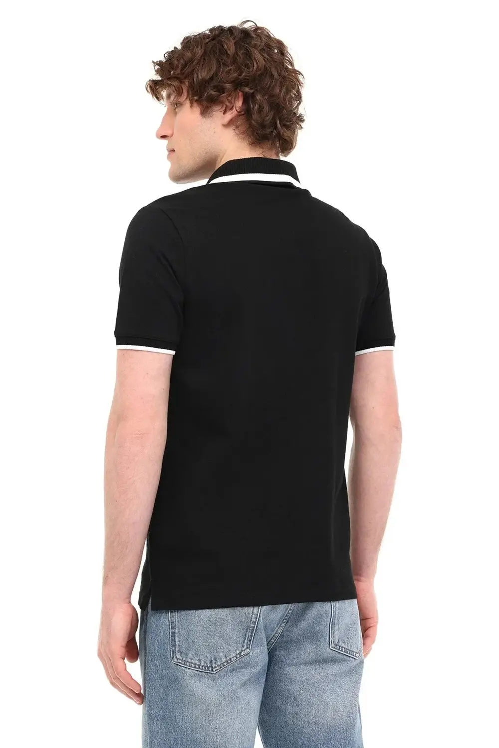 Bts203 Yakali Erkek Tshirt - Siyah