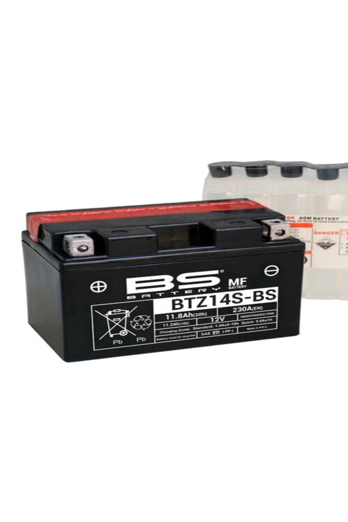 Btz14s-bs 12v 11.8ah Motosiklet Aküsü Agm Bakımsız 230cca Sızdırm
